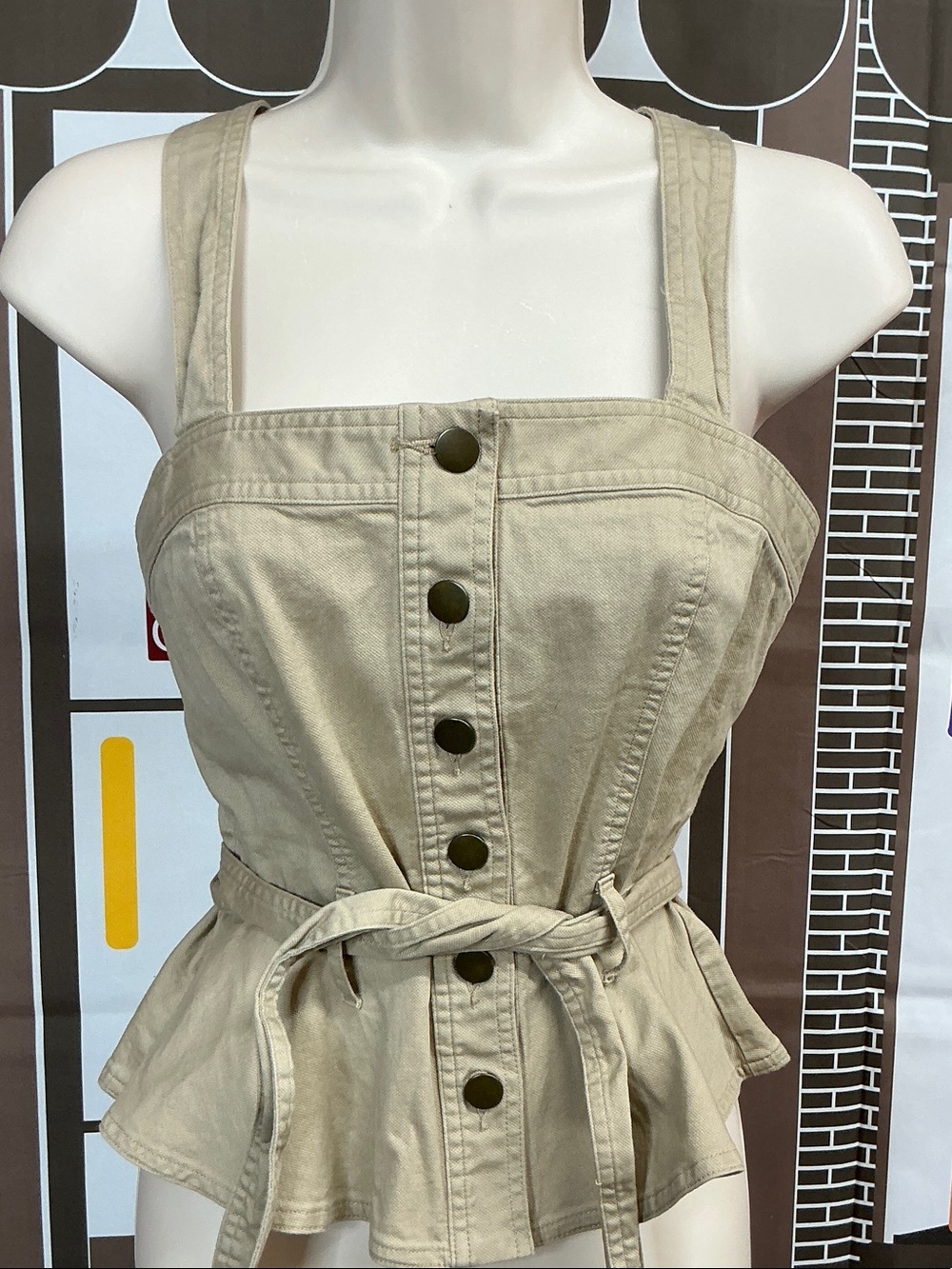 Marissa Webb Neutral Button-Front Utility Top Size 6 #2266